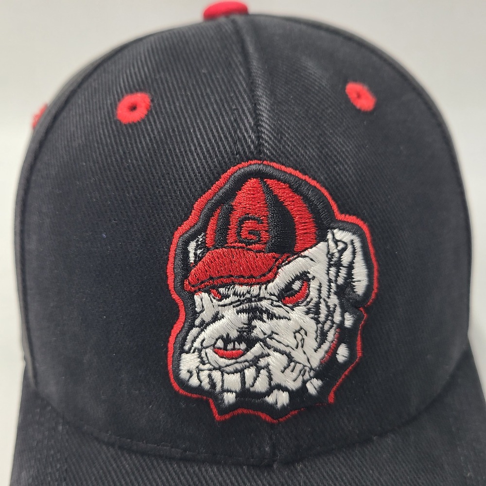 Vintage Georgia Bulldogs Hat Adjustable Starter Black Red NCAA University Men - Picture 4 of 11